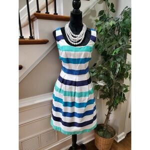 9 &Co. Women's Multicolor Cotton Scoop Neck Sleeveless Knee Length Dress Size 14
